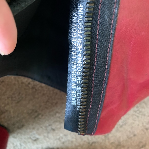 Diesel red leather wedge booties - Picture 13 of 14